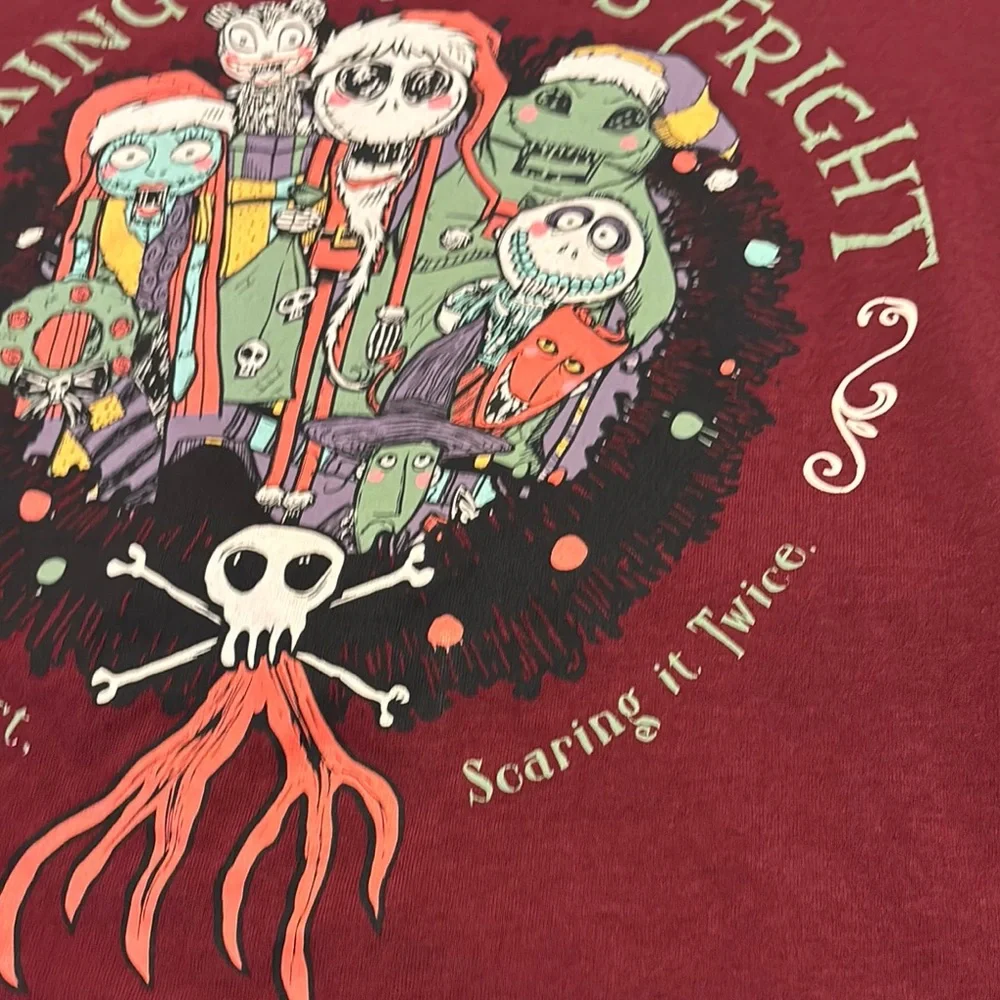 Disney Red Nightmare Before Christmas Tee SZ L short sleeve Halloween casual - Picture 11 of 11